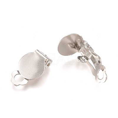 Iron Clip-on Earring Settings IFIN-R204-09-1