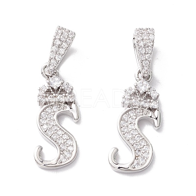 Eco-Friendly Brass Micro Pave Cubic Zirconia Pendants KK-K265-01P-S-1