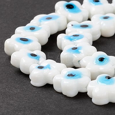 Handmade Evil Eye Lampwork Beads Strands LAMP-F024-03A-1