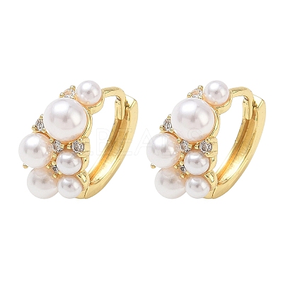 Brass Micro Pave Cubic Zirconia Hoop Earrings for Women EJEW-A168-17G-1