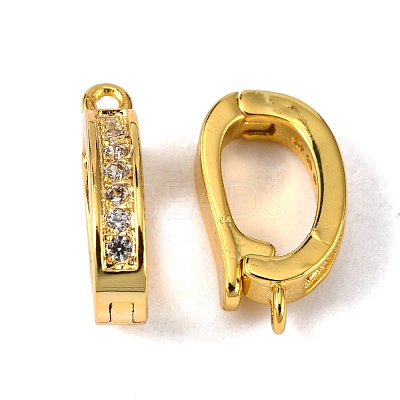 Brass Micro Pave Cubic Zirconia Enhancer Shortener Pendant Bails ZIRC-P007-03G-NR-1