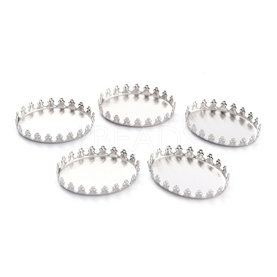 Non-Tarnish 304 Stainless Steel Cabochon Settings STAS-Y001-07B-P-1