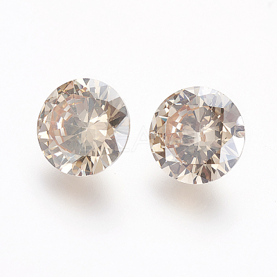 Electroplated Cubic Zirconia Pointed Back Cabochons ZIRC-I024-05-1