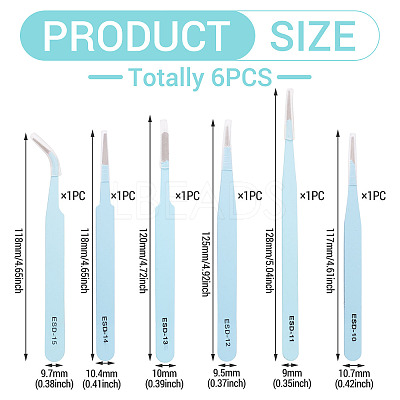 201 Stainless Steel Beading Tweezers Sets TOOL-TA0001-15C-1