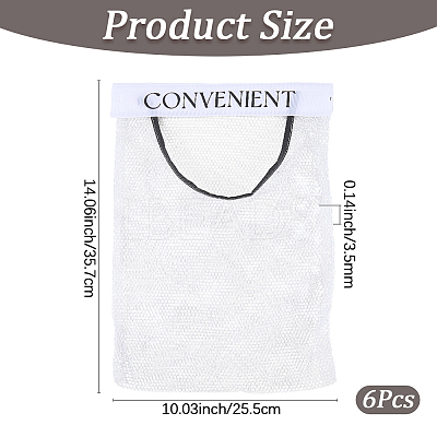 6Pcs Polyester Hanging Storage Bags with Hook and Loop Fastener AJEW-CN0006-68-1