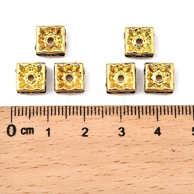 Brass Rhinestone Spacer Beads RSB074NF-04G-1