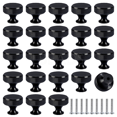 30Sets Flat Round Aluminium Alloy Drawer Pull Handles AJEW-AR0005-73-1