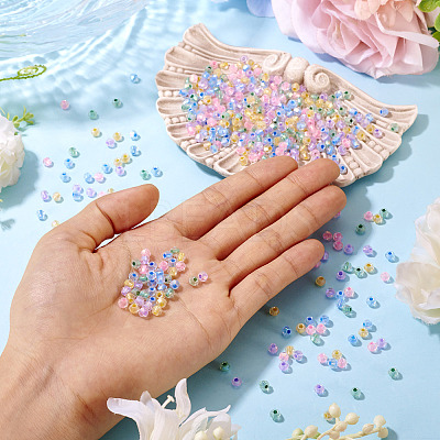 405Pcs Eletroplated Transparent Glass Beads GLAA-TA0003-66B-1