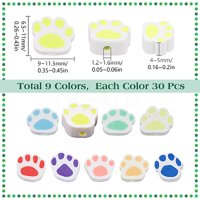 270Pcs 9 Style Handmade Polymer Clay Beads CLAY-SC0002-32-1