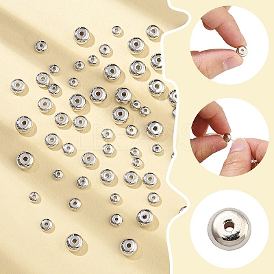 400Pcs 4 Styles CCB Plastic Spacer Beads CCB-YW0001-43G-1