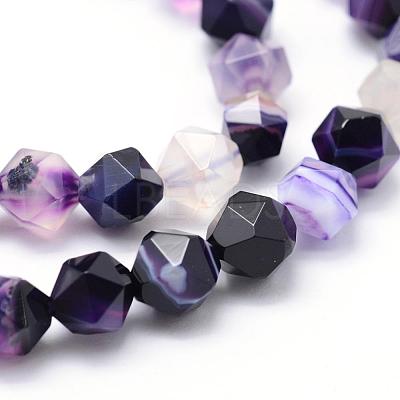 Natural Striped Agate/Banded Agate Beads Strands G-F523-03B-8mm-1