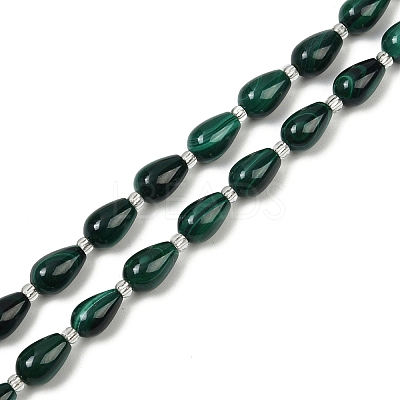 Natural Malachite Beads Strands G-L630-C01-10x6mm-1