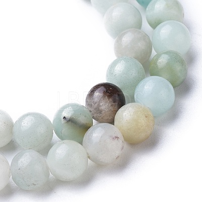 Natural Flower Amazonite Round Bead Strands X-G-D608-6mm-1