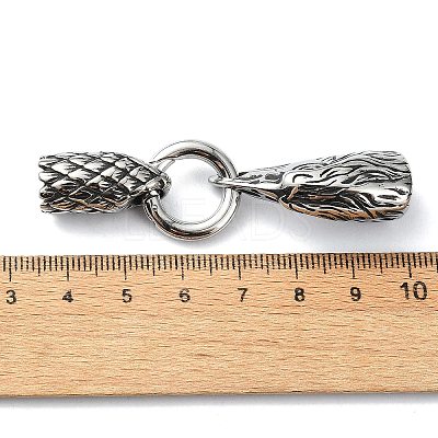 Tibetan Style 304 Stainless Steel Spring Gate Rings FIND-Z046-06AS-06-1