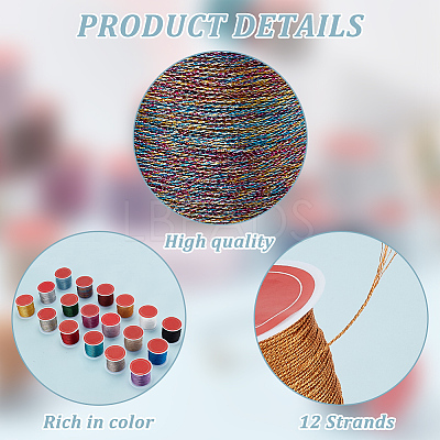 18 Rolls 18 Colors Round Metallic Cord MCOR-BC0001-01B-1