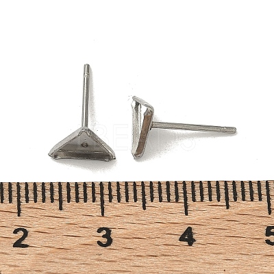 Tarnish Resistant Earring Cabochon Settings 304 Stainless Steel Ear Studs Blank Settings LS-STAS-Q170-11-1