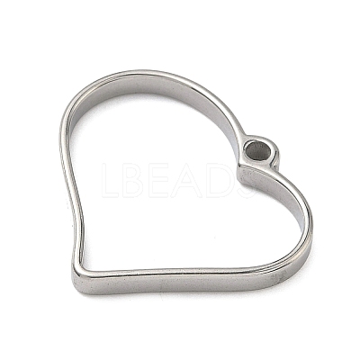 Heart 304 Stainless Steel Open Back Bezel Pendants STAS-K279-04B-P-1