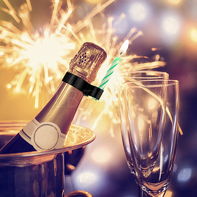 24Pcs 4 Styles Plastic Champagne Bottle Single Holder AJEW-GF0002-01-1