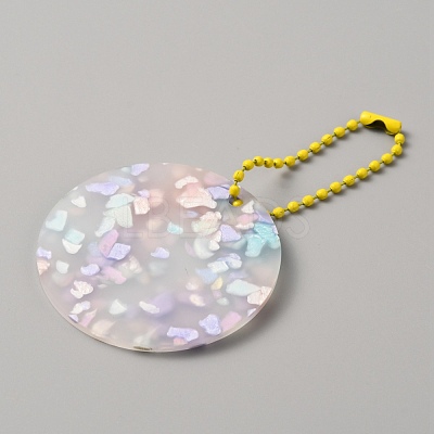 Translucent Acrylic Disc Pendant Keychain KEYC-WH0027-85D-02-1