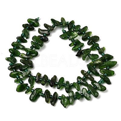 Natural Green Diopside Beads Strands G-L649-B01-01-1