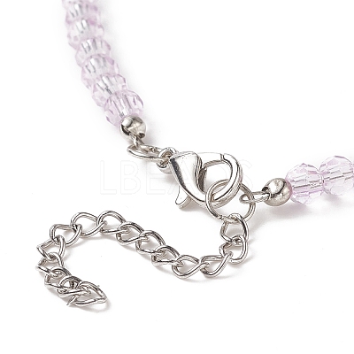 Faceted Gradient Color Glass Beaded Necklaces for Women NJEW-JN04195-1