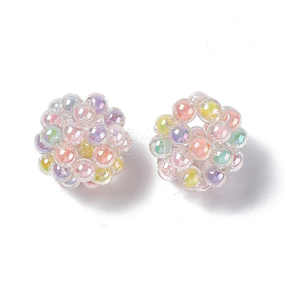 Handmade Transparent Plastic Woven Beads KY-P015-03-1