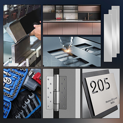 66Pcs 11 Styles 304 Stainless Steel Sheets DIY-WH050-395-1