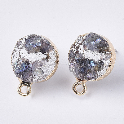 Druzy Resin Stud Earring Loops X-RESI-S383-028A-1