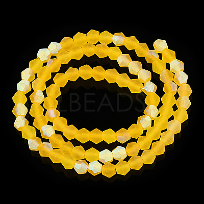 Imitate Austrian Crystal Bicone Frosted Glass Beads Strands EGLA-A039-T2mm-MB22-1