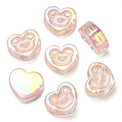 UV Plating Rainbow Iridescent Acrylic Beads OACR-G012-11D-1