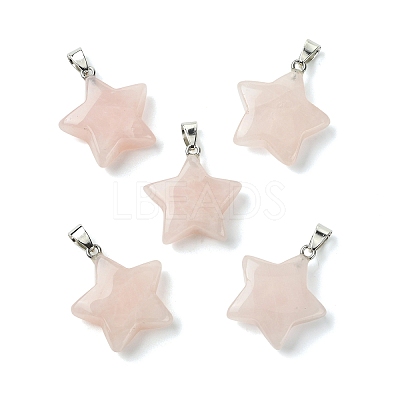 Natural Rose Quartz Pendants GG-K002-10T-1