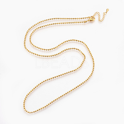 Brass Ball Chain Necklaces X-KK-F763-06G-1