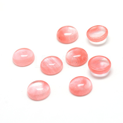 Cherry Quartz Glass Cabochons G-T020-16mm-10-1