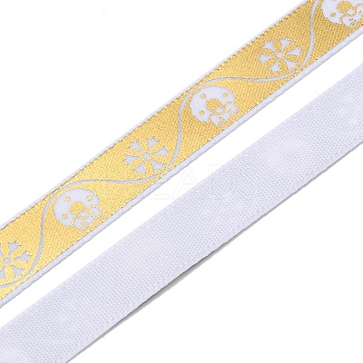 Flat Christmas Theme Polyester Satin Ribbon OCOR-YWC0001-01B-02-1