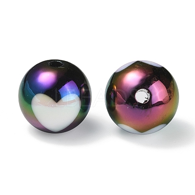UV Plating Rainbow Iridescent Acrylic Beads X1-OACR-F004-09A-1
