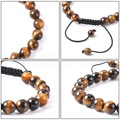 Adjustable Nylon Cord Braided Bead Bracelets BJEW-F308-55E-1