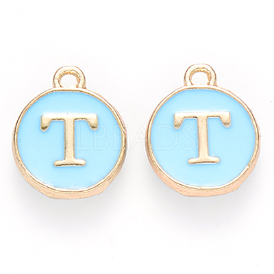 Golden Plated Alloy Enamel Charms ENAM-S118-04T-1