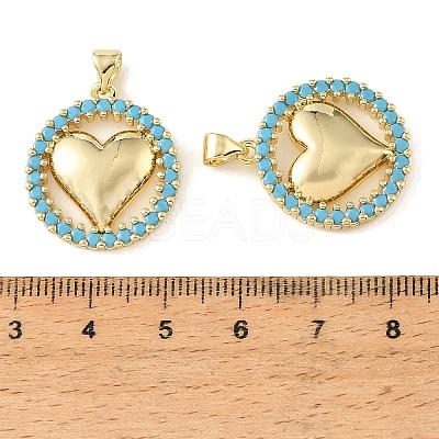 Brass Micro Pave Sky Blue Cubic Zirconia Pendants CU-CBA6938-07G-06-1