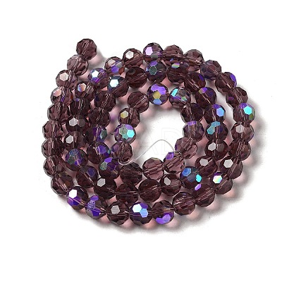 Electroplate Transparent Glass Beads Strands EGLA-A035-T8mm-L13-1