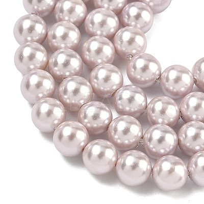 Electroplated Shell Pearl Beads Strands BSHE-G041-6mm-06-1