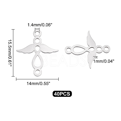 201 Stainless Steel 2-Loop Link Pendants STAS-UN0034-64-1