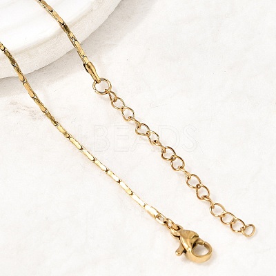 1.3MM 304 Stainless Steel Boston Link Chains Necklaces for Women Men NJEW-Z115-12G-01-1