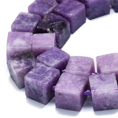 Natural Lepidolite/Purple Mica Stone Beads Strands G-K245-F01-01-1