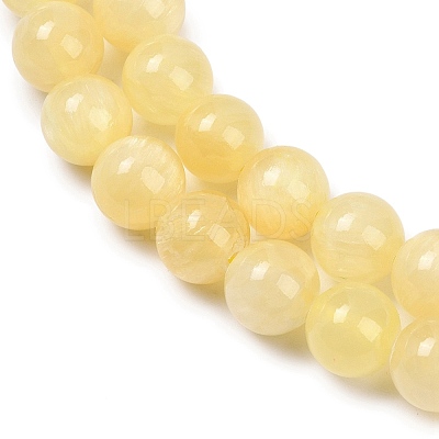 Natural Golden Silk Jade Beads Strands G-Z112-A01-6mm-1