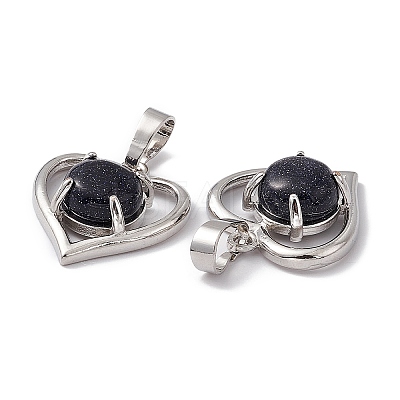Synthetic Blue Goldstone Pendants G-P484-04P-08-1