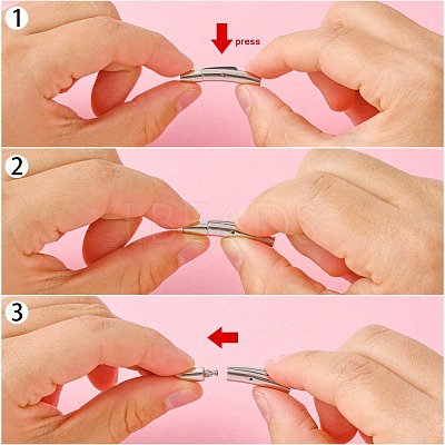 Tarnish Resistant 316 Surgical Stainless Steel Bayonet Clasps STAS-I013-3mm-1