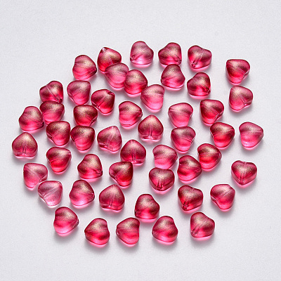 Transparent Spray Painted Glass Beads X-GLAA-R211-02-B07-1