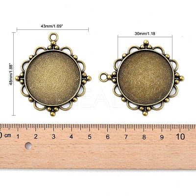 Vintage Tibetan Style Alloy Pendant Cabochon Settings X-TIBEP-M018-92AB-NF-1