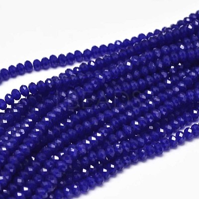 Faceted Rondelle Glass Beads Strands X-GLAA-I033-3mm-01-1