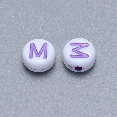 Craft Acrylic Horizontal Hole Letter Beads SACR-S201-11M-1